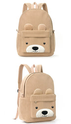 Customized Children's Backpack Primary School Bag Leisure Cute Bear Backpack Corduroy Large Capacity Backpacks