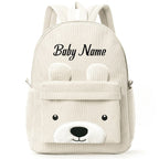 Customized Children's Backpack Primary School Bag Leisure Cute Bear Backpack Corduroy Large Capacity Backpacks