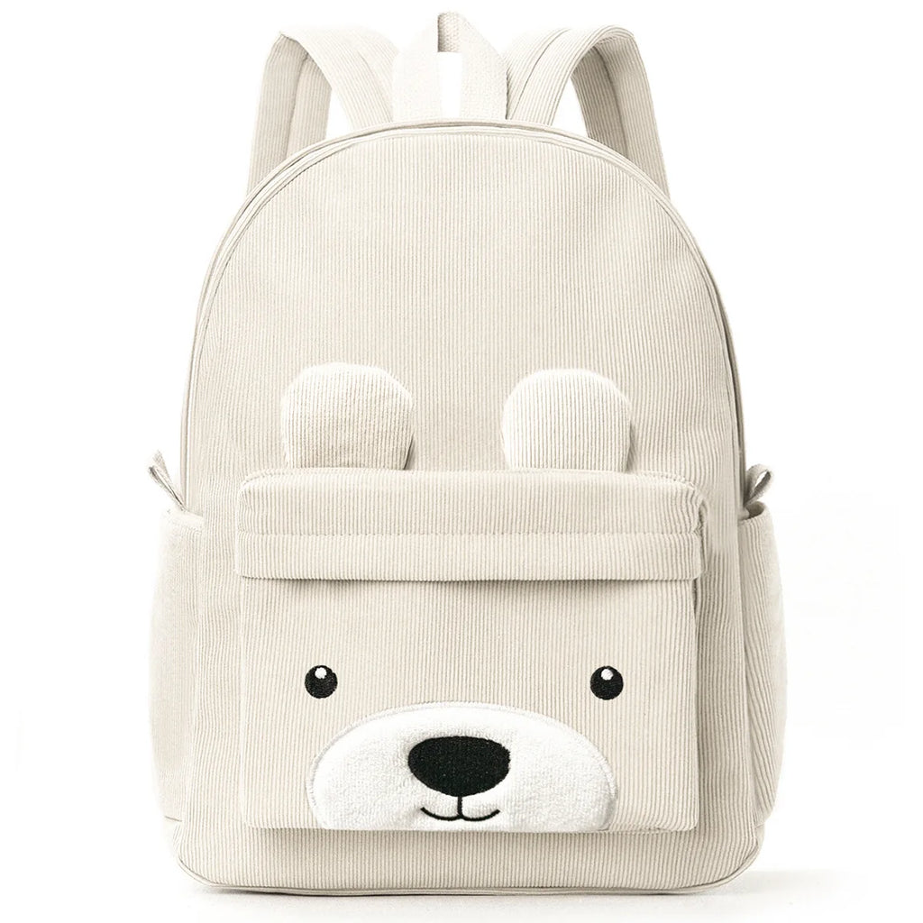 Customized Children's Backpack Primary School Bag Leisure Cute Bear Backpack Corduroy Large Capacity Backpacks