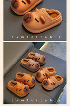 Kapibala Children's Cotton Slippers for Winter Boys and Girls, Warm and Plush Waterproof Cotton Shoes