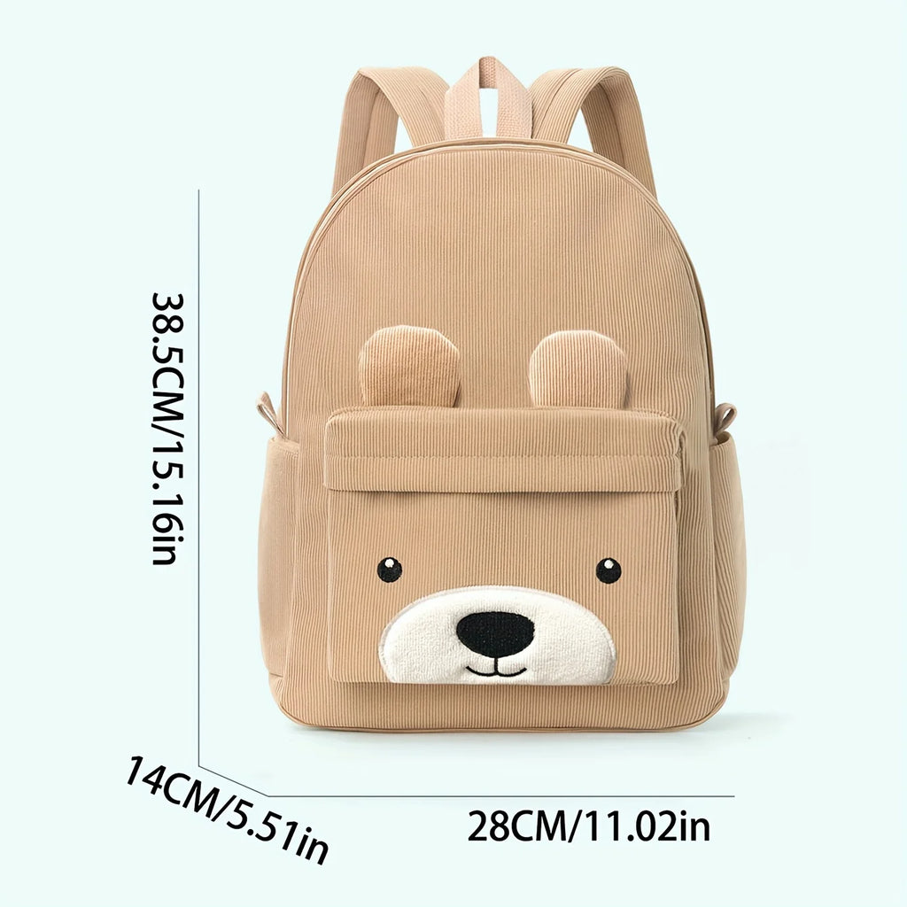 Custom Embroidered Bear Cartoon Backpack for Kids | Perfect Christmas Winter Gift | Toddler Kindergarten Bag