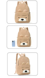 Customized Children's Backpack Primary School Bag Leisure Cute Bear Backpack Corduroy Large Capacity Backpacks