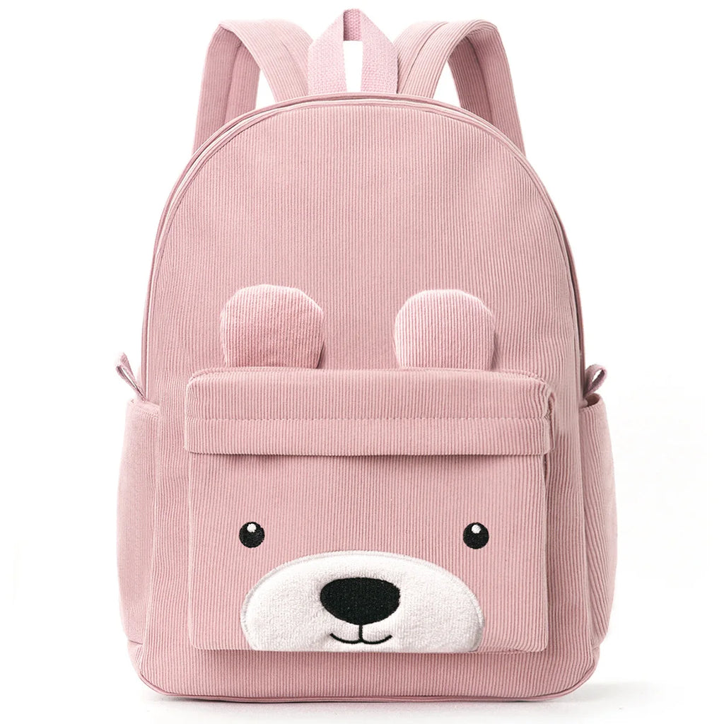 Customized Children's Backpack Primary School Bag Leisure Cute Bear Backpack Corduroy Large Capacity Backpacks