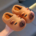 Capybara Children Slippers Cute 2025 Winter Outdoors Cotton Slippers Warm Comfortable Indoor Cartoon Plush Floor Home Slippers