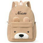 Customized Children's Backpack Primary School Bag Leisure Cute Bear Backpack Corduroy Large Capacity Backpacks